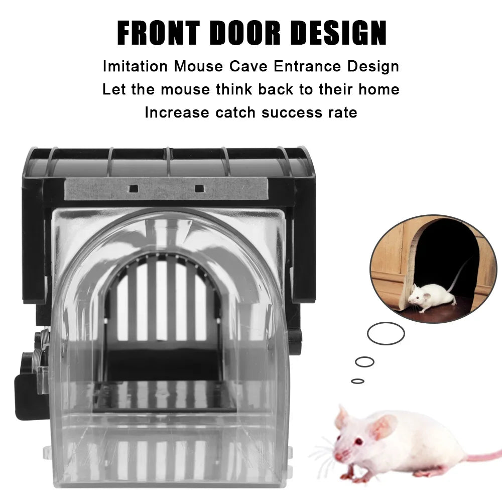 Mousetrap Safe Firm Humane Reusable Plastic Rodents Trap Household Mouse Catcher Smart Self-locking  For Indoor Outdoor Garden