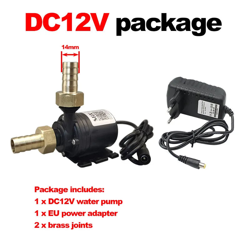 Ultra Quiet Water Pump Mini DC12V/24V Brushless Motor Submersible Aquarium Water Pump Adapter Pond Fountain For Fish Tank Garden