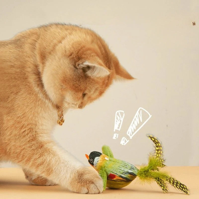 Interactive Bird Toy for Cats with Catnip & Sound