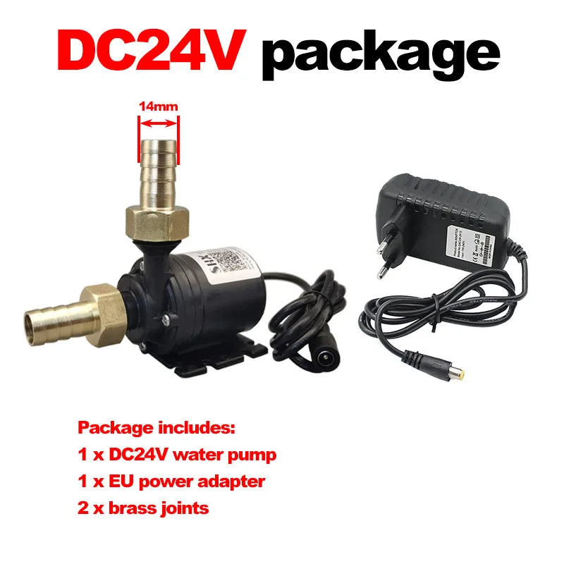 Ultra Quiet Water Pump Mini DC12V/24V Brushless Motor Submersible Aquarium Water Pump Adapter Pond Fountain For Fish Tank Garden