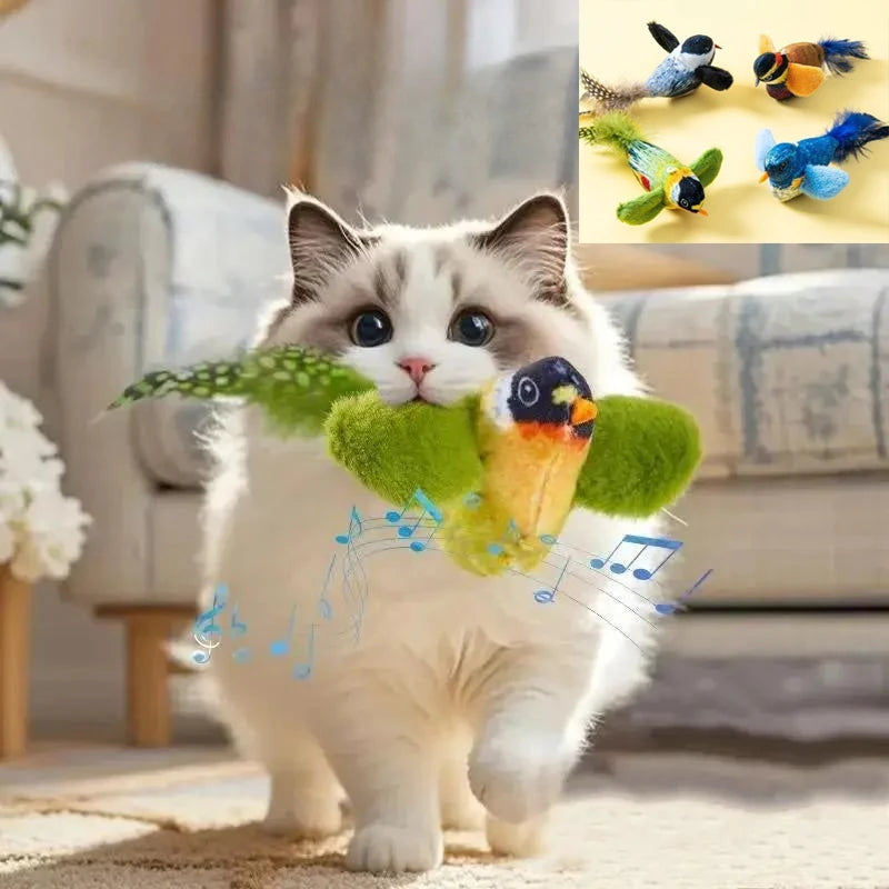Interactive Bird Toy for Cats with Catnip & Sound