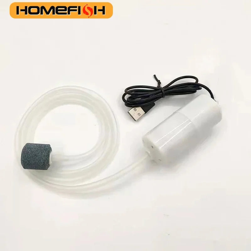 Portable USB Aquarium Air Pump:Mini Oxygenator for Fish Tanks and Aquatic Accessories