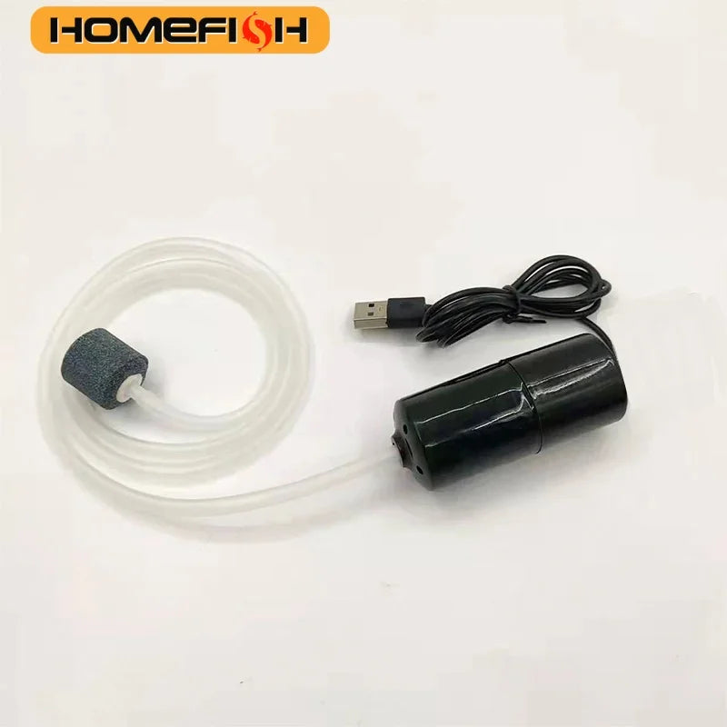 Portable USB Aquarium Air Pump:Mini Oxygenator for Fish Tanks and Aquatic Accessories
