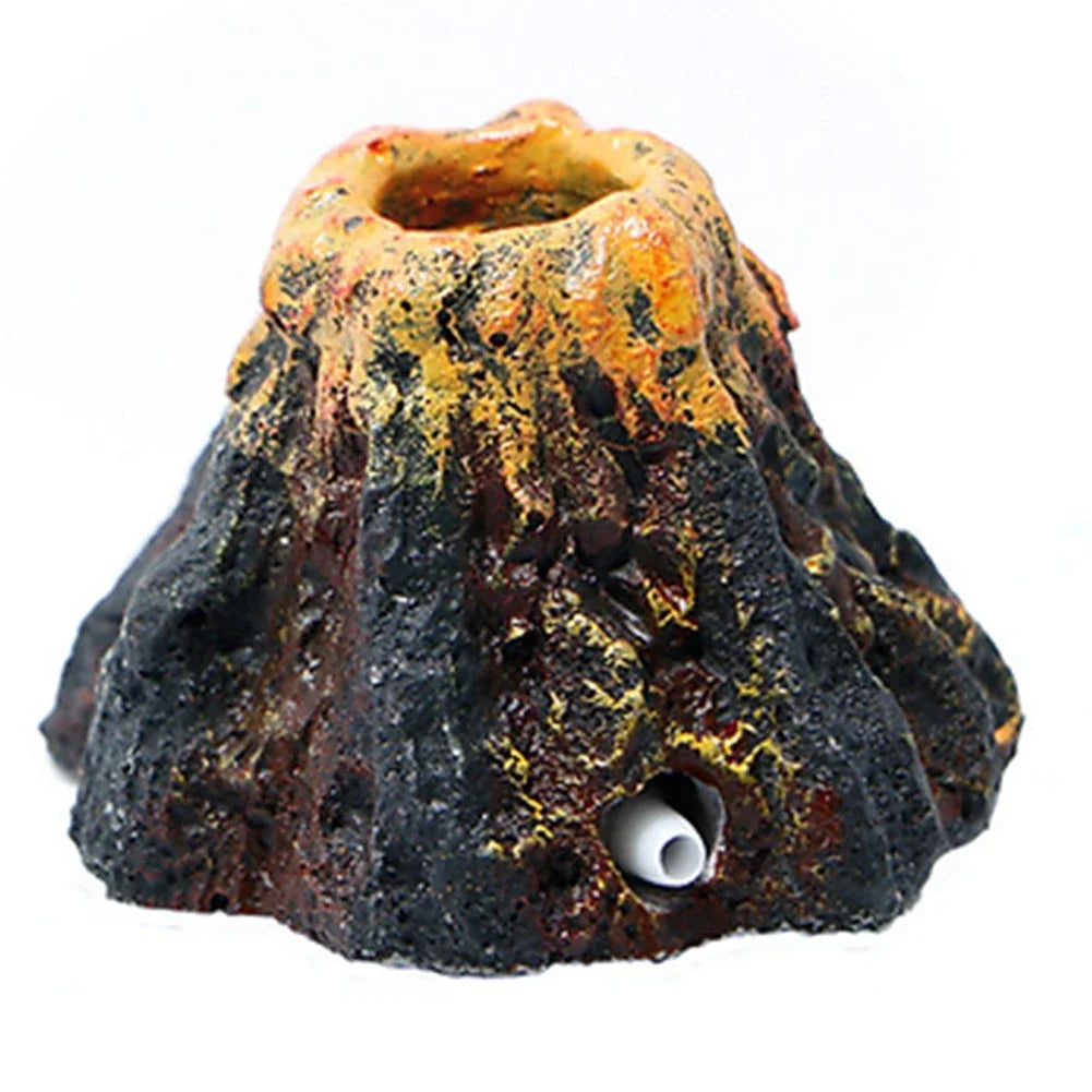 Simulated Volcano Fish Tank Landscaping Accessory – Aerator & Bubble Stone for Aquarium Oxygen Pump