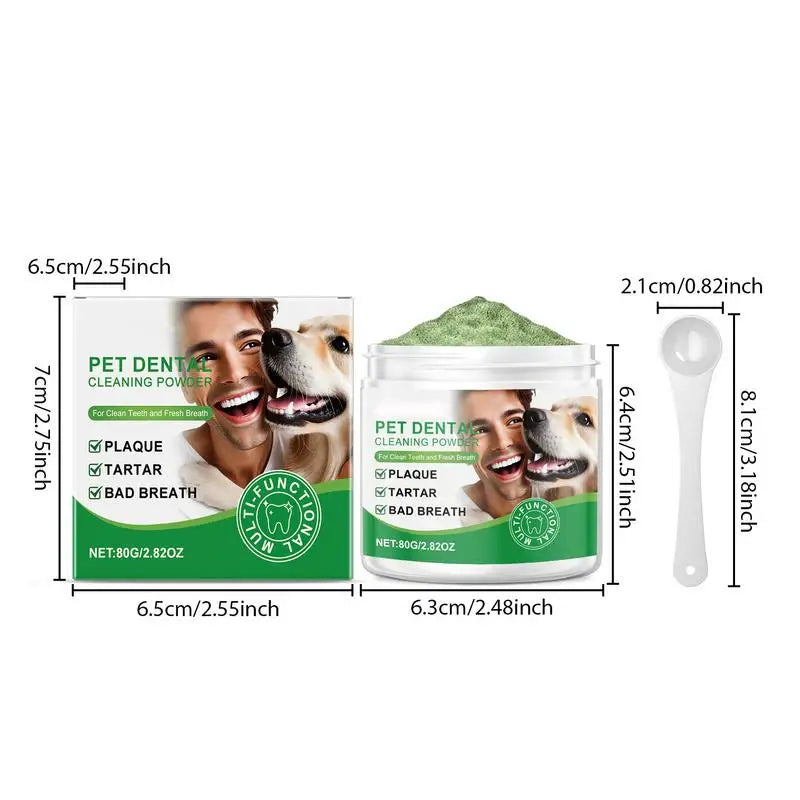 Premium Pet Dental Powder - Natural Tooth Cleaner & Breath Freshener for Dogs