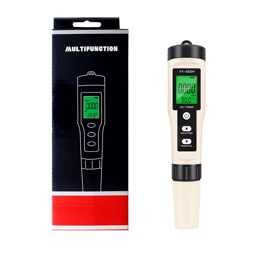 4 in 1 ORP H2 Temperature PH  Meter Hydrogen-rich Test Pen Water Quality Purity Detector Analyzer for Aquarium Pool Hydroponic