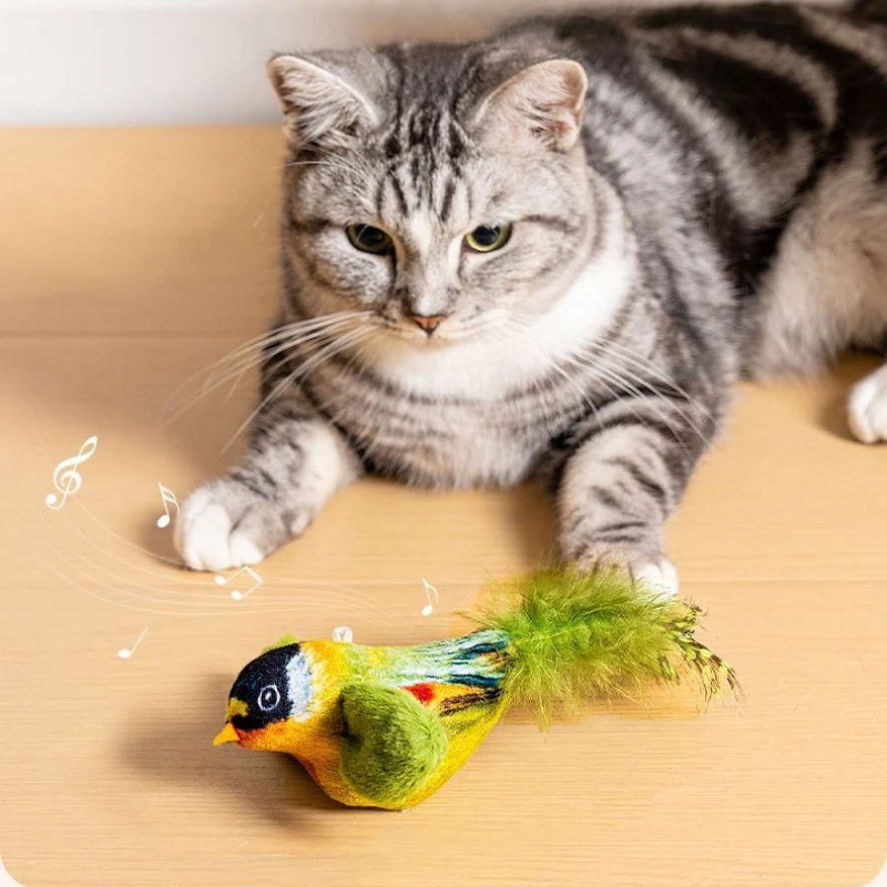 Interactive Bird Toy for Cats with Catnip & Sound