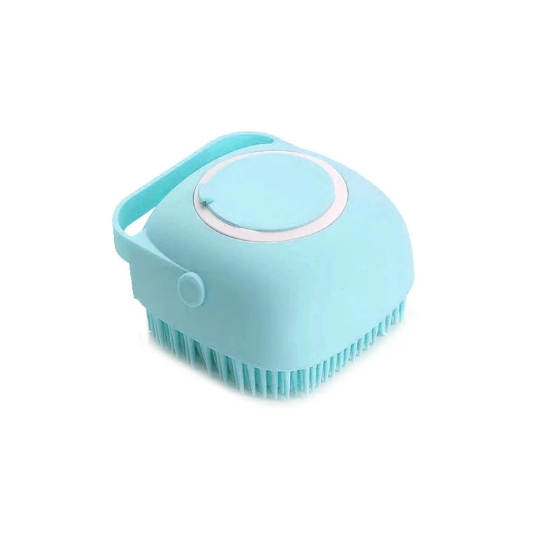 1pcs Soft  Dog Bath Brush - Gentle Massage with Shampoo Dispenser - Efficient Cat Grooming Brush for a Paws-itive Cleanin