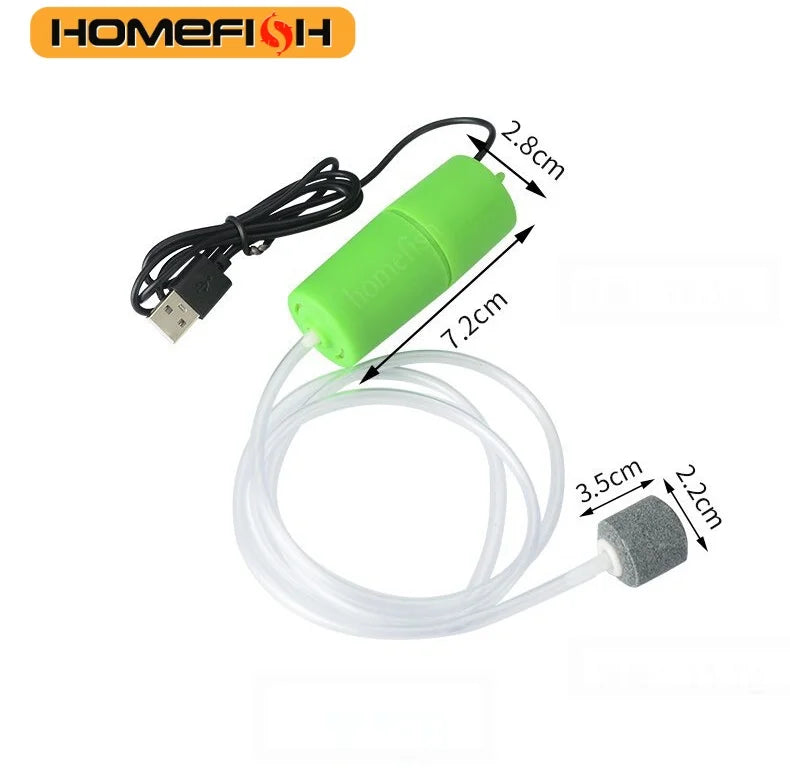 Portable USB Aquarium Air Pump:Mini Oxygenator for Fish Tanks and Aquatic Accessories