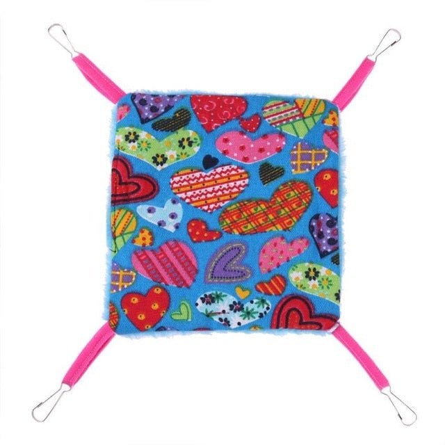 Double Layer Warm Pet Hamster Hammock Nest Squirrel Hanging Blanket Mat Bed Small Pets Chinchillas Rat House Mat Pet Supplies