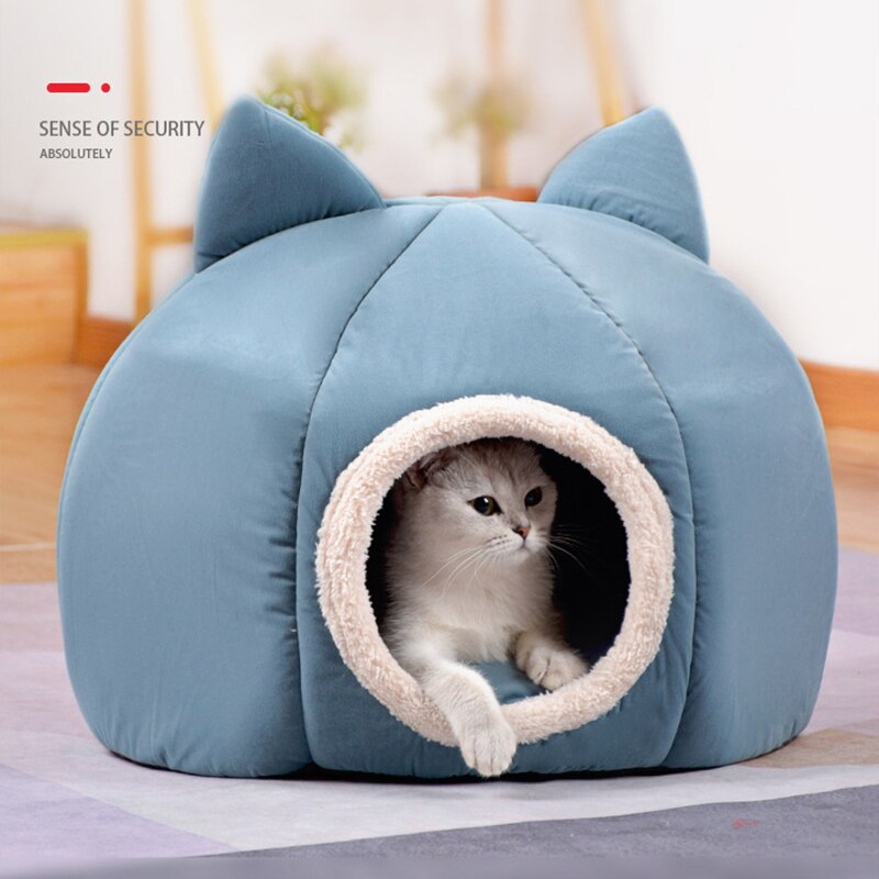 Pet Dog Cat Tent House Kennel Winter Warm Nest Soft Sleeping Sofa Pad Animal Puppy Cave Sleeping Mat Nest Kennel Pet Supplies-4