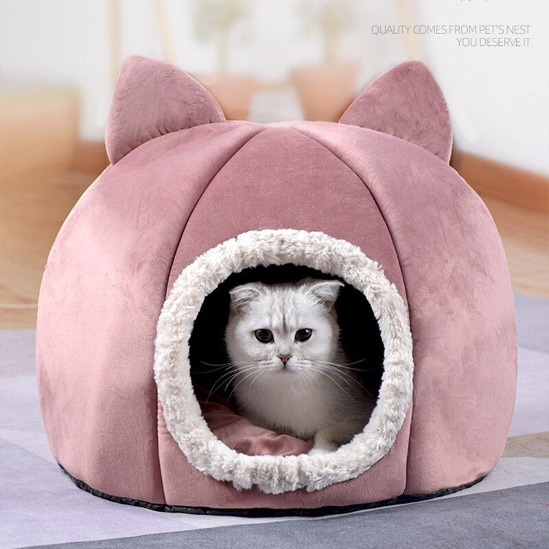 Pet Dog Cat Tent House Kennel Winter Warm Nest Soft Sleeping Sofa Pad Animal Puppy Cave Sleeping Mat Nest Kennel Pet Supplies-2