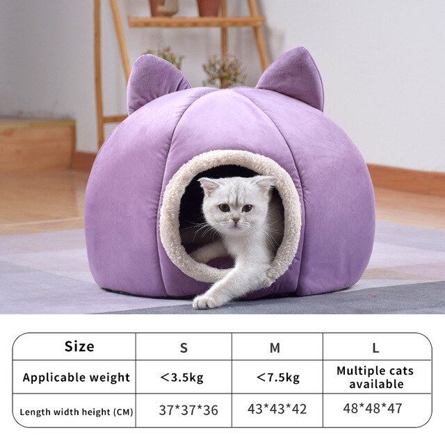 Pet Dog Cat Tent House Kennel Winter Warm Nest Soft Sleeping Sofa Pad Animal Puppy Cave Sleeping Mat Nest Kennel Pet Supplies-6