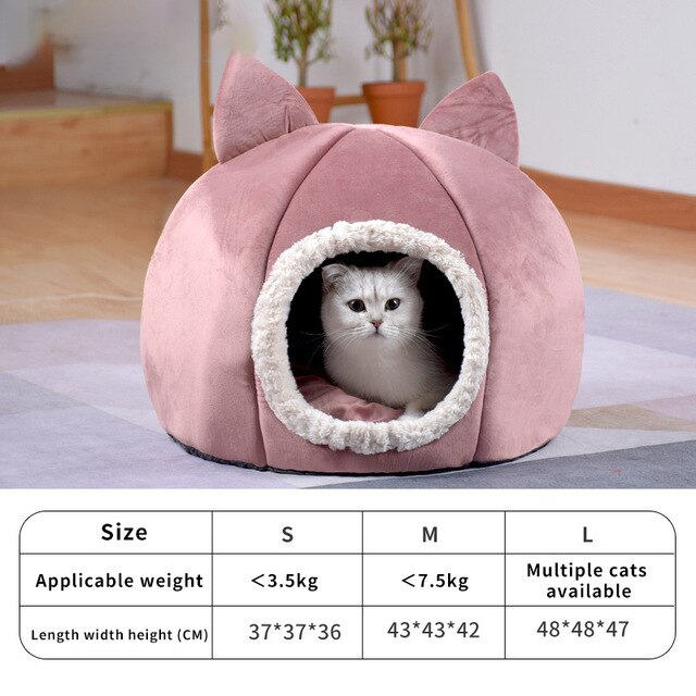Pet Dog Cat Tent House Kennel Winter Warm Nest Soft Sleeping Sofa Pad Animal Puppy Cave Sleeping Mat Nest Kennel Pet Supplies-5